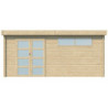 Abri Moderne 13,74m² en bois massif 44mm+porte+2 fenêtres Gardenas