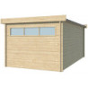 Abri Moderne 13,74m² en bois massif 44mm+porte+2 fenêtres Gardenas