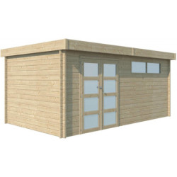 Abri Moderne 13,74m² en bois massif 44mm+porte+2 fenêtres Gardenas