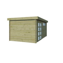 Abri Moderne 16,74m² en bois traité 44mm+porte+2 fenêtres Gardenas