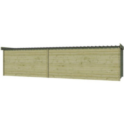 Chalet Moderne 16,74m² en bois traité 44mm+extension400cm Gardenas