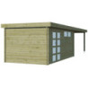 Chalet Moderne 16,74m² en bois traité 44mm+extension400cm Gardenas