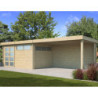 Chalet Moderne 16,74m² en bois massif 44mm+extension 400cm Gardenas