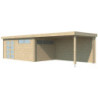 Chalet Moderne 16,74m² en bois massif 44mm+extension 400cm Gardenas
