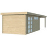 Chalet Moderne 16,74m² en bois massif 44mm+extension 400cm Gardenas
