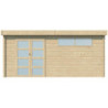 Abri Moderne 21,09m² en bois massif 44mm+porte+2 fenêtres Gardenas