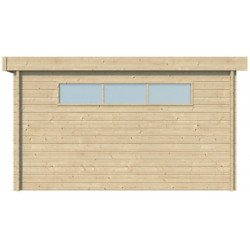 Abri Moderne 21,09m² en bois massif 44mm+porte+2 fenêtres Gardenas