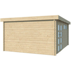 Abri Moderne 21,09m² en bois massif 44mm+porte+2 fenêtres Gardenas