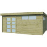 Abri Moderne 21,09m² en bois traité 44mm+porte+2 fenêtres Gardenas