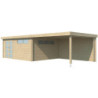 Chalet Moderne 21,09m² en bois massif 44mm+extension 400cm Gardenas