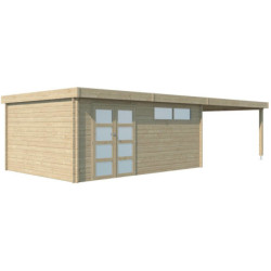 Chalet Moderne 21,09m² en bois massif 44mm+extension 400cm Gardenas