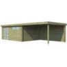 Chalet Moderne 21,09m² en bois traité 44mm+extension400cm Gardenas