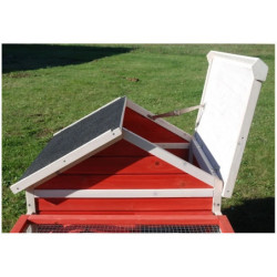 Clapier en sapin corail - espace grillagé et maison - Cottage Animals