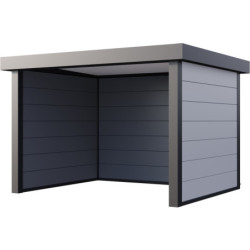 Auvent de jardin 10,7m² Singolo 3630 Telluria en acier gris blanc