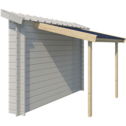 Abri bûches - Gardenas 194x140cm en bois massif et toit en acier