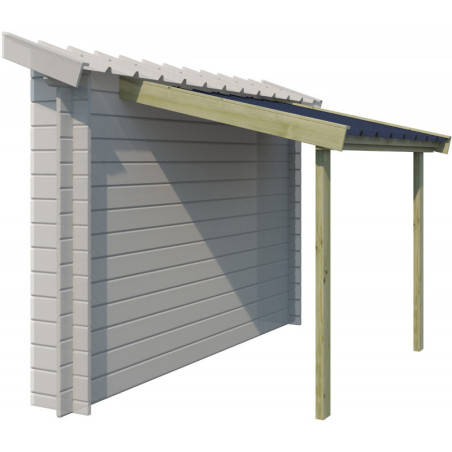 Abri bûches - Gardenas 194x140cm en bois traité et toit en acier