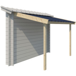 Abri bûches - Gardenas 294x140cm en bois massif et toit en acier