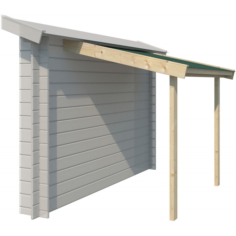 Abri bûches - Gardenas 194x140cm en bois massif et toit bitumé