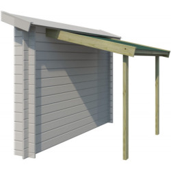 Abri bûches - Gardenas 194x140cm en bois massif et toit bitumé