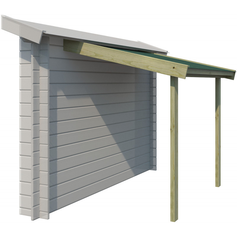 Abri bûches - Gardenas 194x140cm en bois massif et toit bitumé