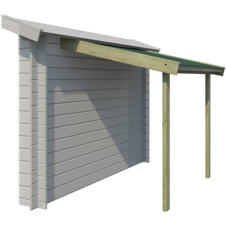 Abri bûches - Gardenas 194x140cm en bois massif et toit bitumé