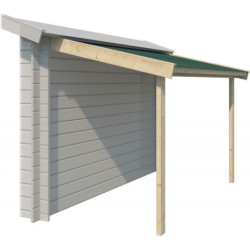 Abri bûches - Gardenas 294x140cm en bois massif et toit en acier