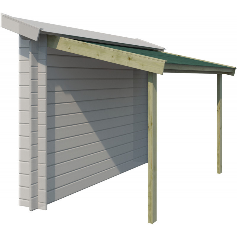Abri bûches - Gardenas 294x140cm en bois traité et toit bitumé
