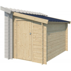 Annexe latérale 150x265cm en bois massif+toit en acier - Gardenas