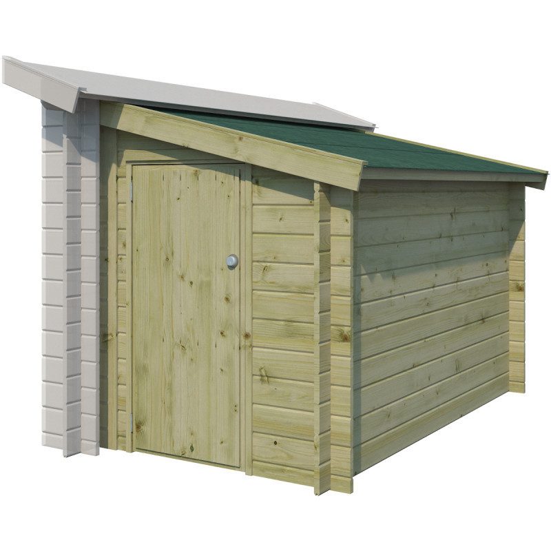 Annexe latérale 150x265cm en bois traité+toit bitumé - Gardenas