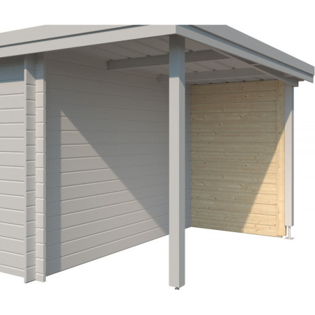 Paroi arrière extension abri Oregon 150cm en bois massif Gardenas