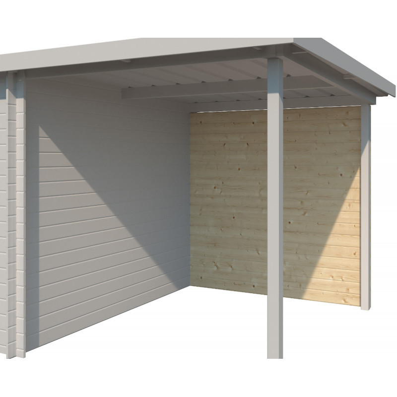 Paroi arrière extension abri Umea 200cm en bois massif Gardenas