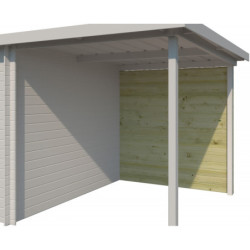 Paroi arrière extension abri Umea 200cm en bois traité Gardenas