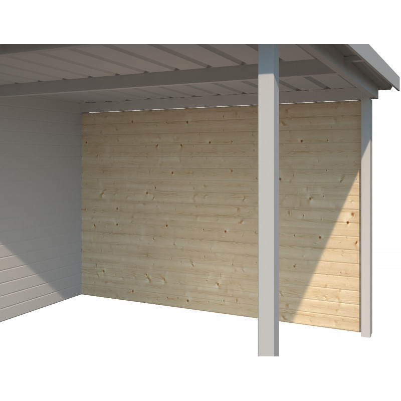 Paroi arrière extension abri Kasuko 285cm en bois massif Gardenas
