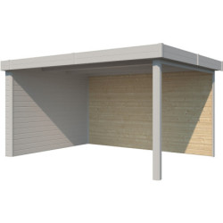 Paroi arrière extension abri Kasuko 400cm en bois massif Gardenas