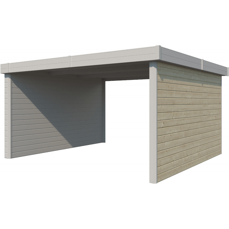 Paroi latérale extension abri Kasuko 385cm bois massif Gardenas