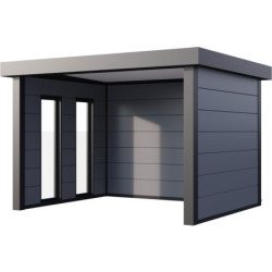 Abri 10,7m² Singolo 3630 Telluria en acier gris clair+2 fenêtres
