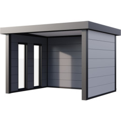 Abri 10,7m² Singolo 3630 Telluria en acier blanc + 2 fenêtres