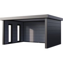 Abri 17,1m² Singolo 4836 Telluria en acier anthracite+2 fenêtres