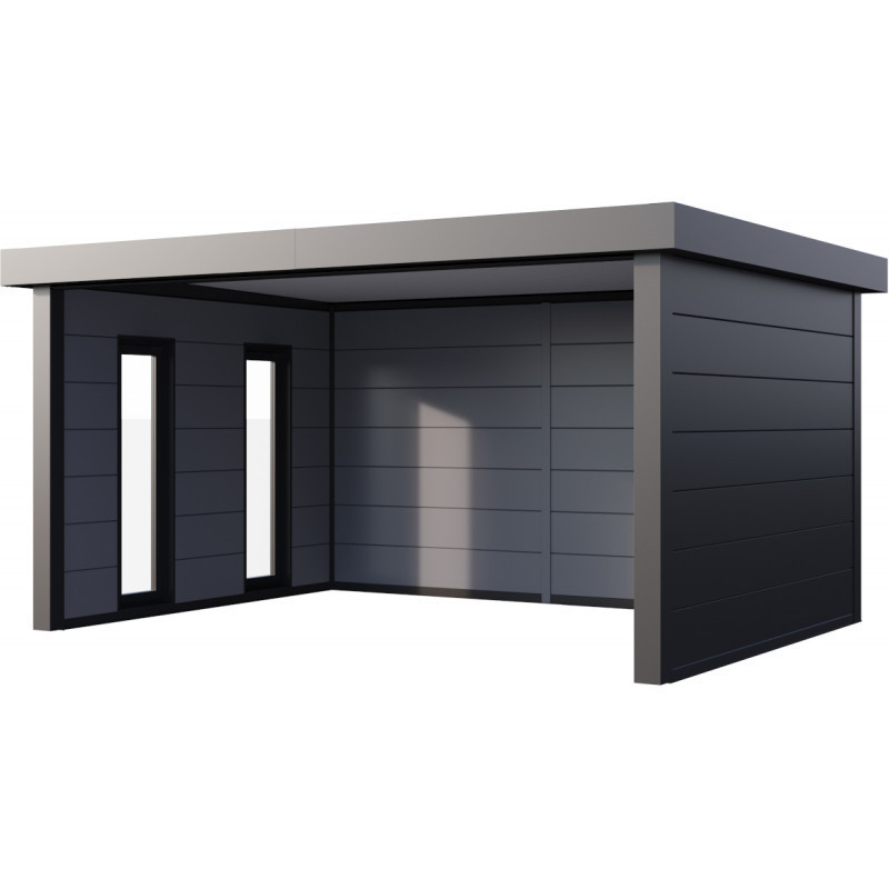 Abri 17,1m² Singolo 4836 Telluria en acier anthracite+2 fenêtres