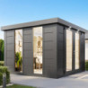 Pavillon en acier galvanisé anthracite 8,9m² Luminato - Telluria