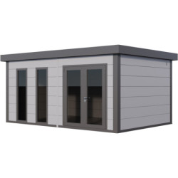 Pavillon en acier galvanisé gris clair 19,3m² Luminato - Telluria