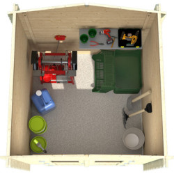 Abri de jardin deux pans en bois massif 2,45m² madriers 28mm Eden