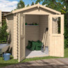 Abri de jardin deux pans en bois massif 2,45m² madriers 28mm Eden