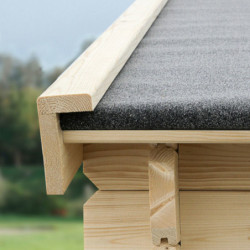 Abri de jardin deux pans en bois massif 2,45m² madriers 28mm Eden