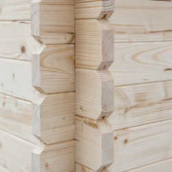 Abri de jardin deux pans en bois massif 2,45m² madriers 28mm Eden