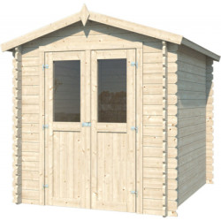 Abri de jardin deux pans en bois massif 3,86m² madriers 28mm Eden