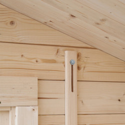 Abri de jardin deux pans en bois massif 3,86m² madriers 28mm Eden