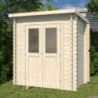 Abri de jardin monopente en bois massif 1,95m² madriers 28mm Eden