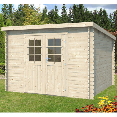 Abri de jardin 7,4m² en madriers de 28mm - toit monopente - Eden