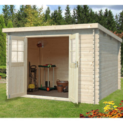 Abri de jardin 7,4m² en madriers de 28mm - toit monopente - Eden
